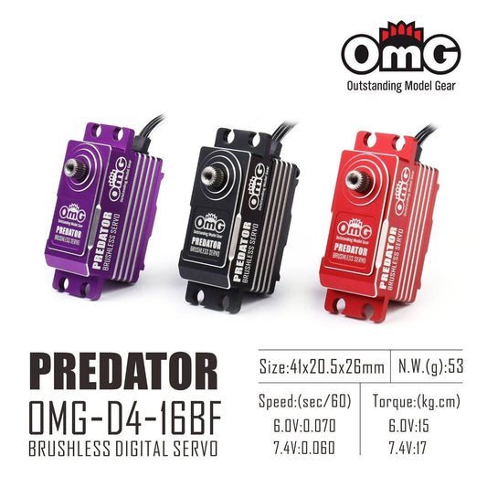 OMG PREDATOR Low Profile High Torque Brushless Metal Servo for High Performance RC Vehicles