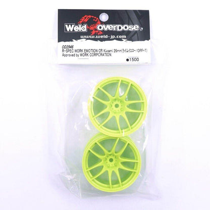 Overdose R-Spec RC Drift Wheels - 1/10 , Green 2pcs (OD2946)