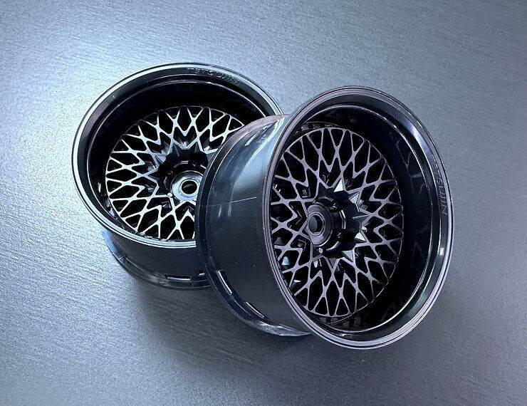 Tetsujin 1/10 Gran Seeker Style Wheel Set with adjustable offsets (5mm, 8mm, 11mm) for RC drift cars TT-8386