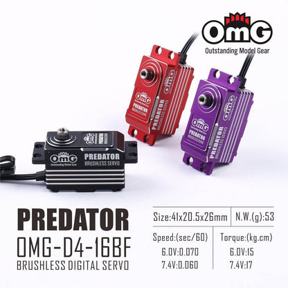 OMG PREDATOR Low Profile High Torque Brushless Metal Servo for High Performance RC Vehicles
