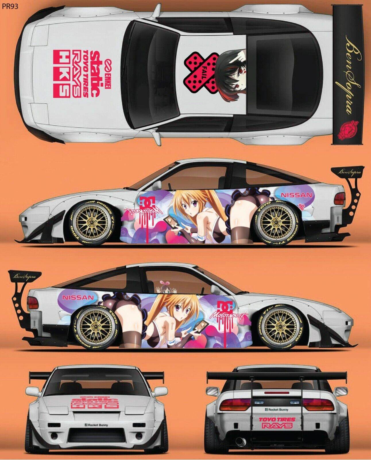 SticklabelRC 1:10 RC Car Body Shell Livery, Decal Sticker Graphics Set - 60+ Designs