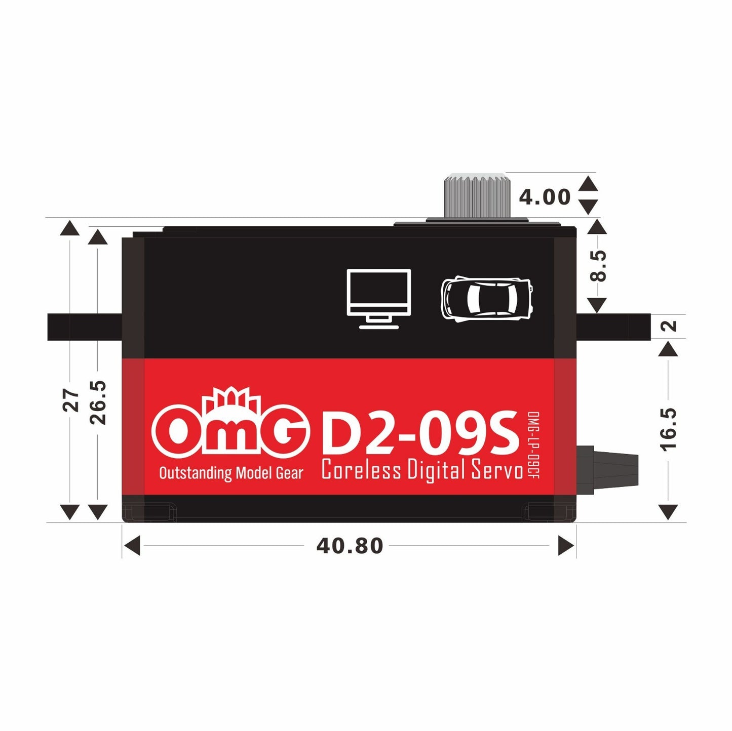 OMG D2-09S Digital Servo with stainless steel gears