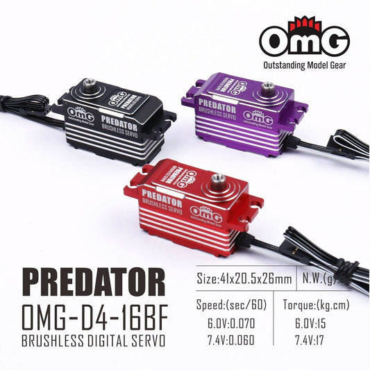 OMG PREDATOR Low Profile High Torque Brushless Metal Servo for High Performance RC Vehicles