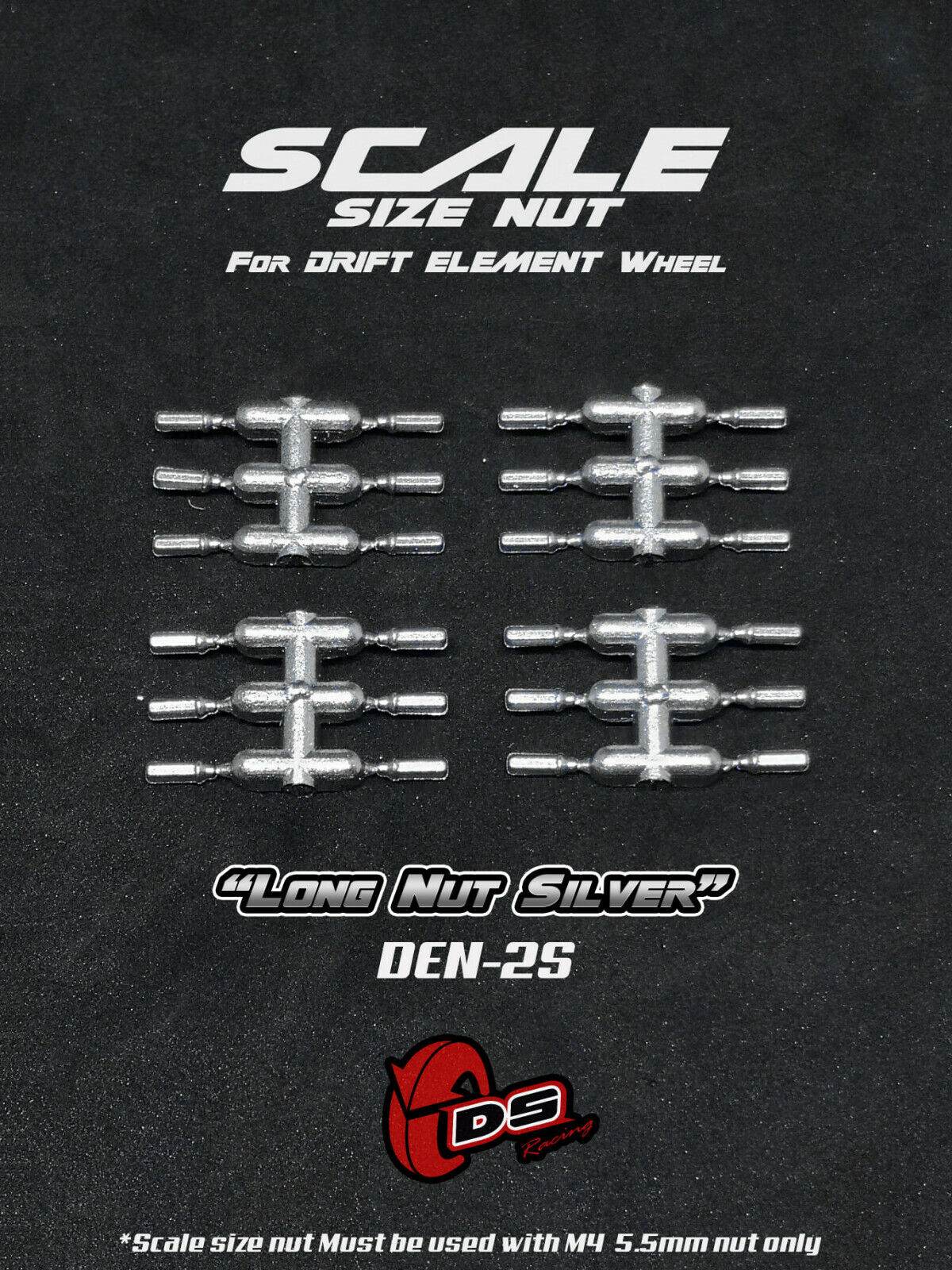 DS Racing scale-look wheel-nut bolt set for 1/10 RC Drift Elements wheels