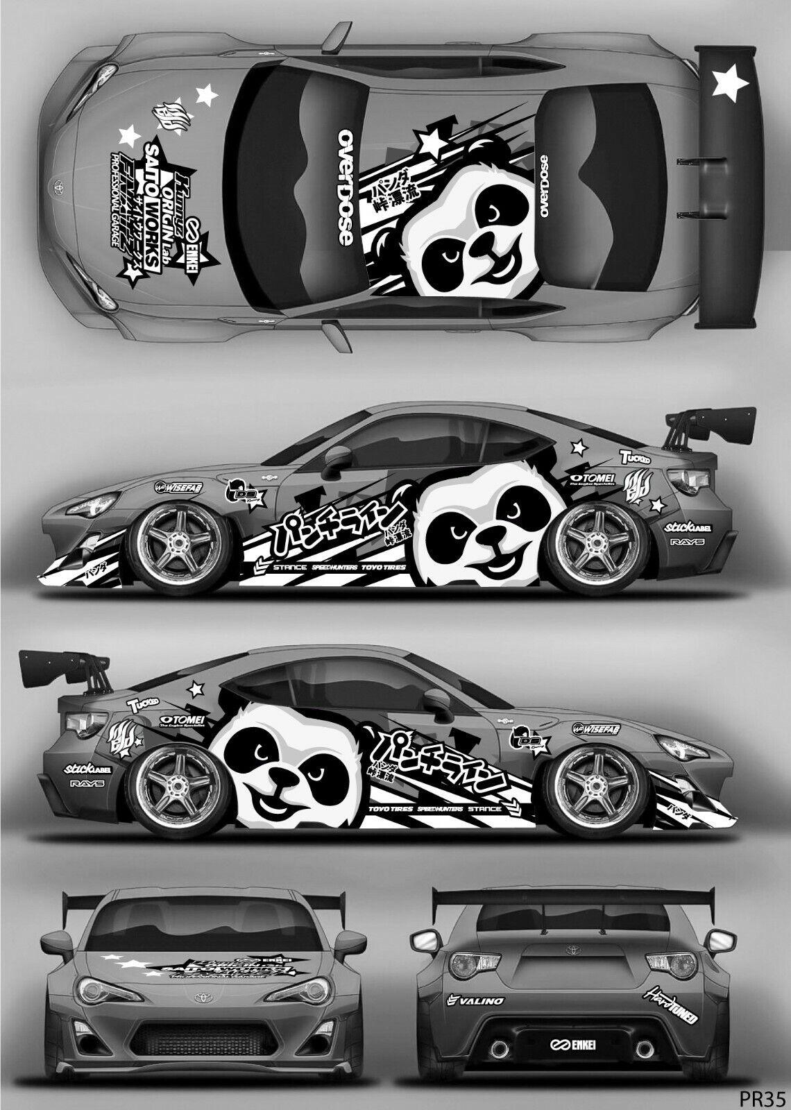 SticklabelRC 1:10 RC Car Body Shell Livery, Decal Sticker Graphics Set - 60+ Designs