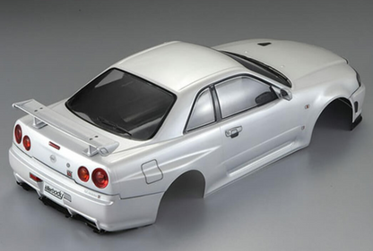 Killerbody Nissan Skyline R34 1/10 RC body shell metallic white KB48644