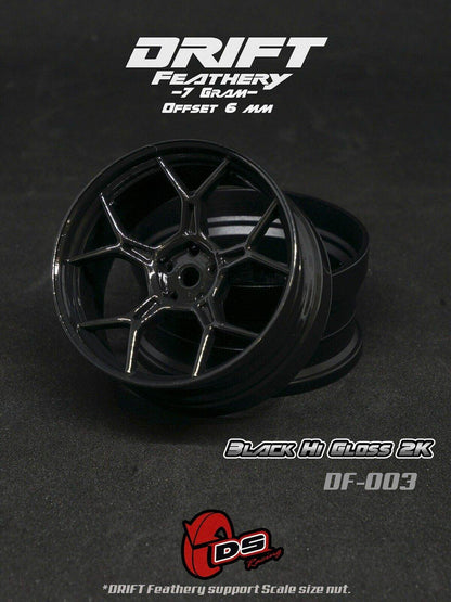 ds racing df-003 rc drift wheels black 6mm offset