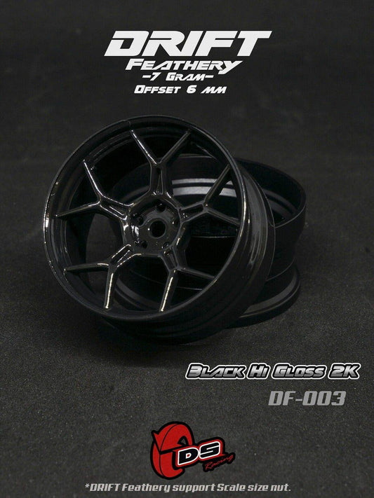 ds racing df-003 rc drift wheels black 6mm offset