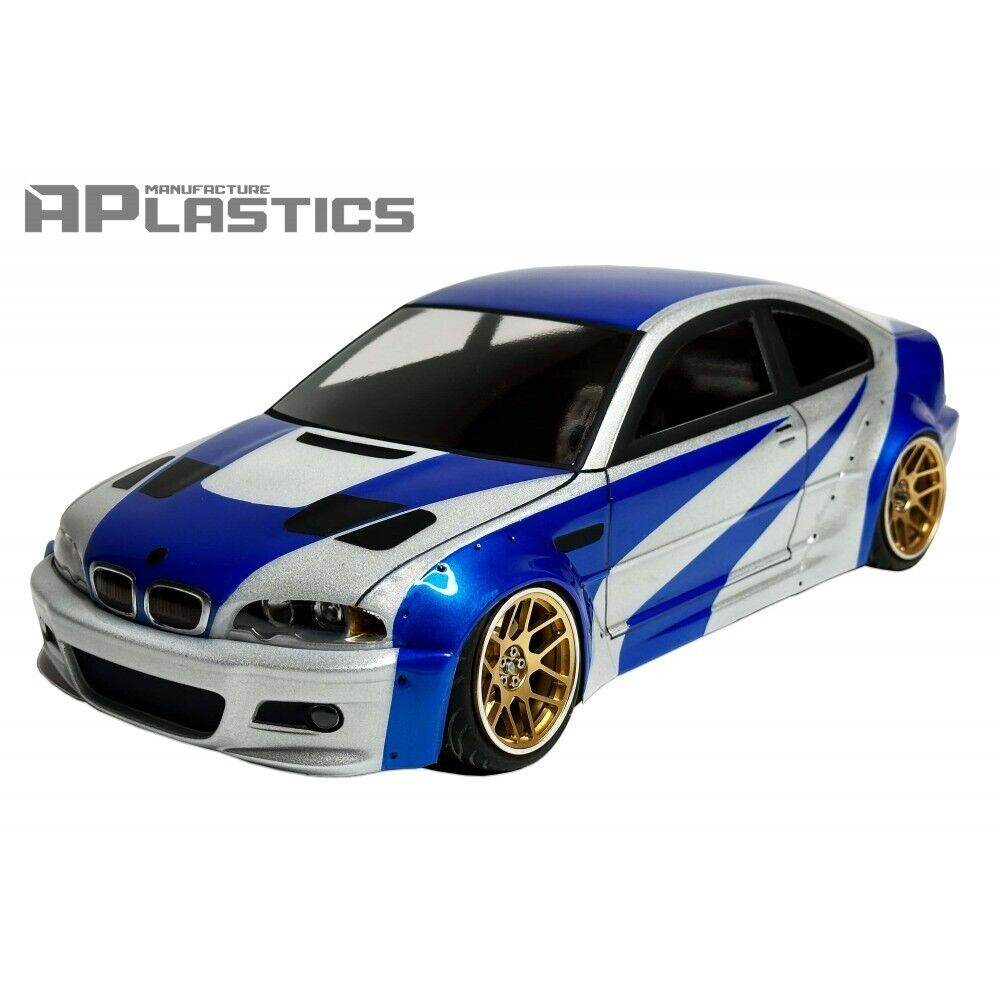 aplastics bmw e46 rc drift body shell 1/10 wide 198mm