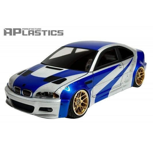aplastics bmw e46 rc drift body shell 1/10 wide 198mm