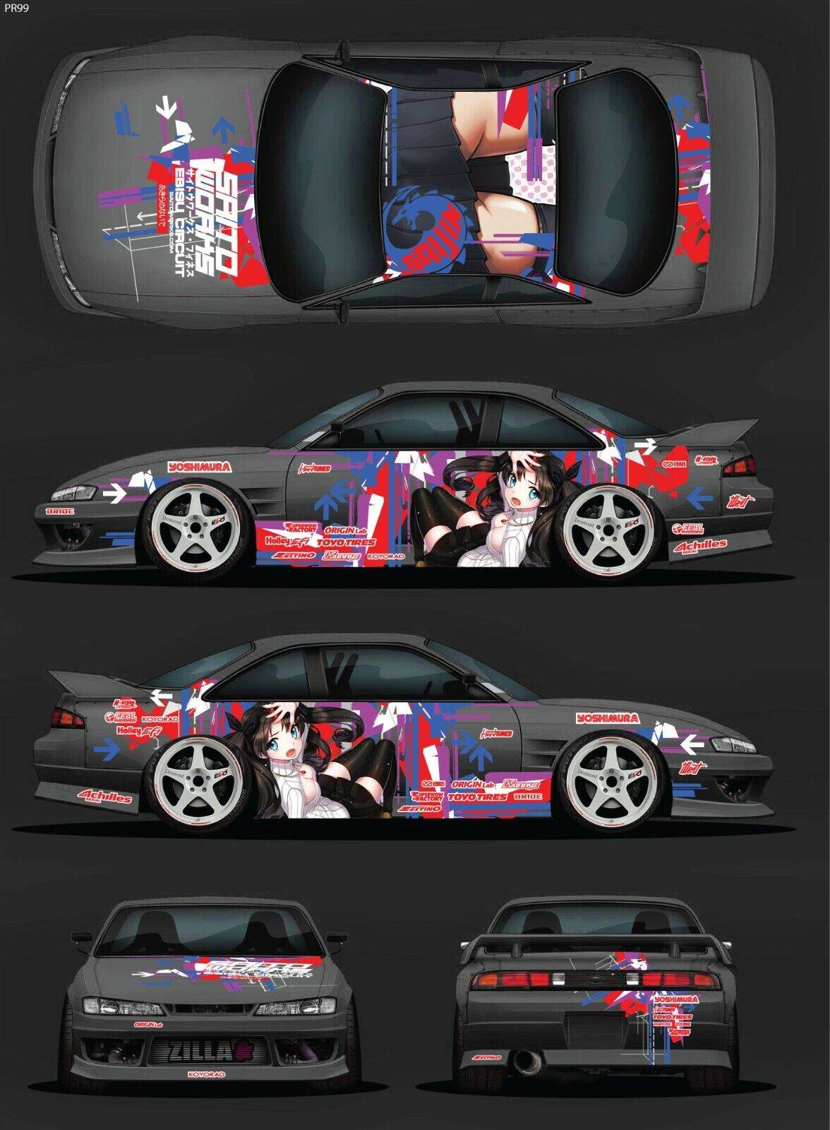 SticklabelRC 1:10 RC Car Body Shell Livery, Decal Sticker Graphics Set - 60+ Designs