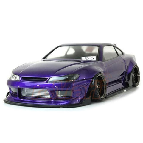Detailed close-up of the Pandora Nissan Silvia S15 Raijin RC bodyshell, highlighting the intricate design and features PAB-3195