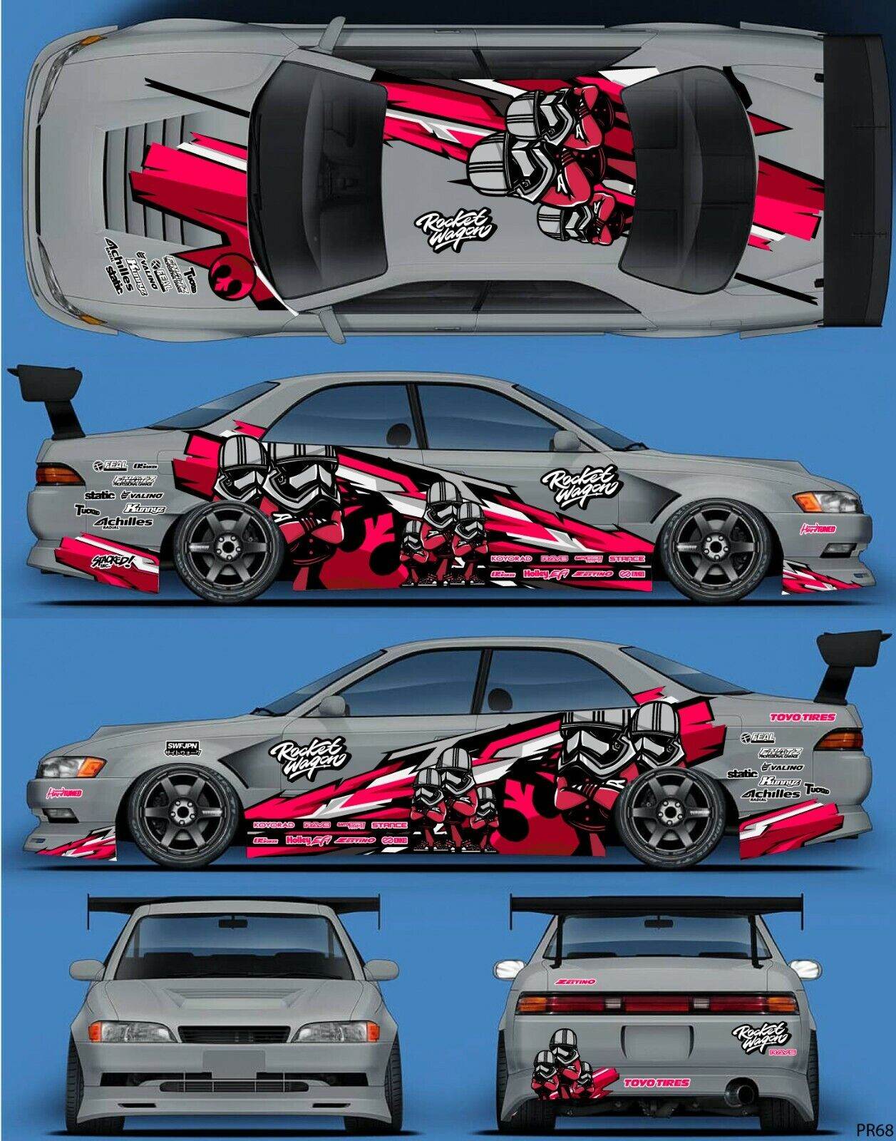 SticklabelRC 1:10 RC Car Body Shell Livery, Decal Sticker Graphics Set - 60+ Designs