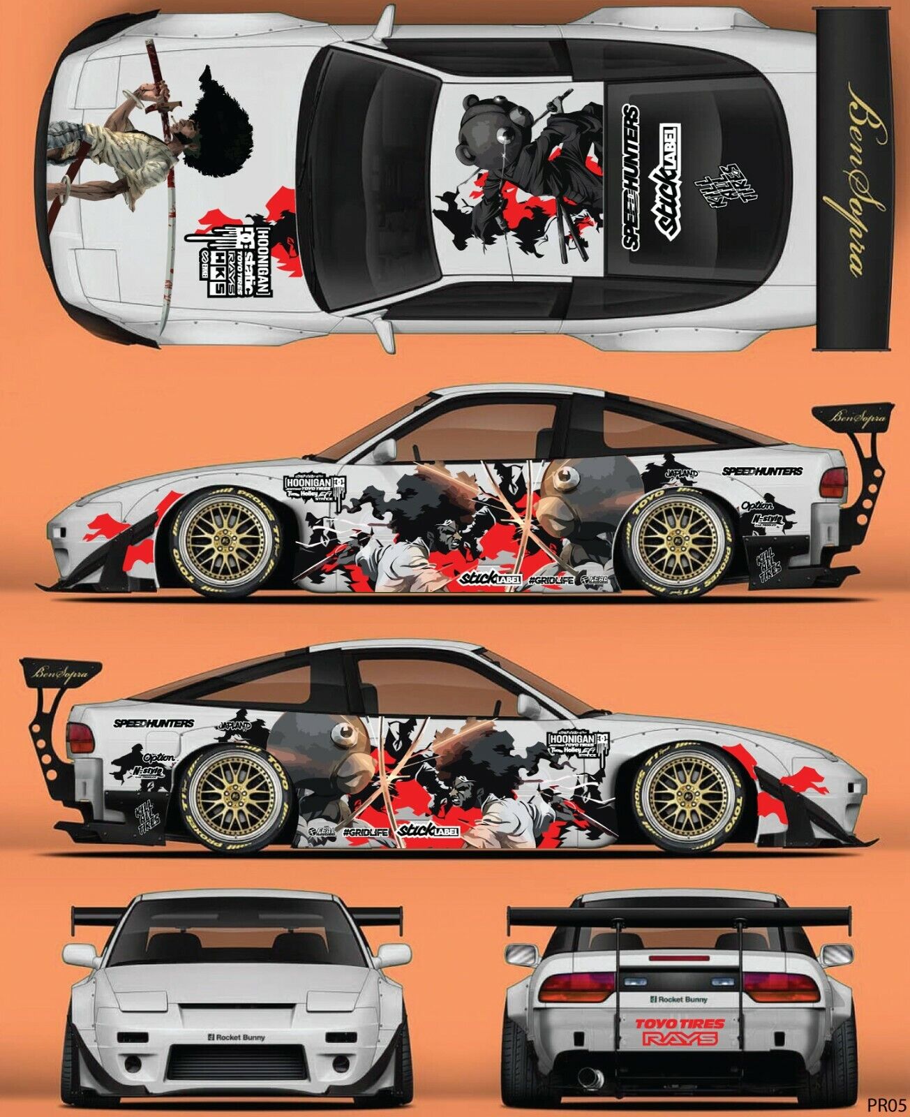 RC Car Livery Sticker Set - 1/10 Drift Body Decals (60 Designs)