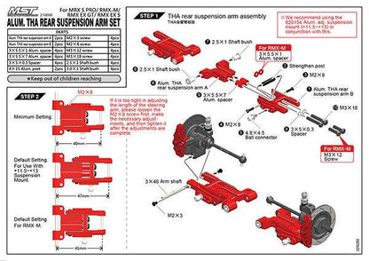 MST THA Rear Suspension Arm Set 210696 - Aluminium