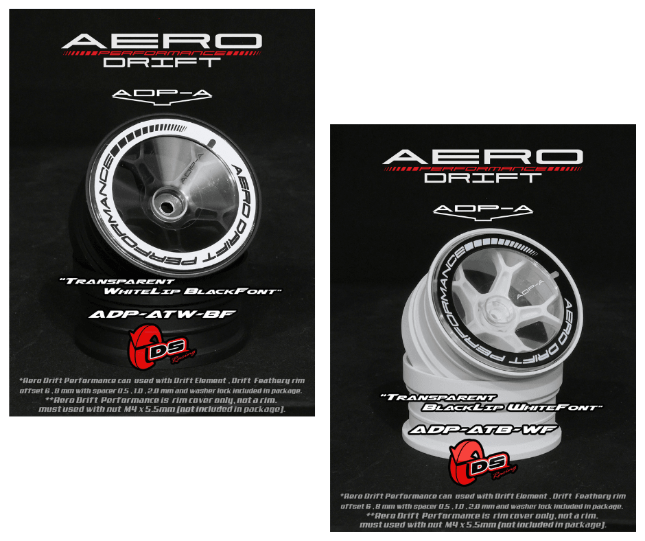 DS Racing Aero RC Drift Wheel Insert - Transparent 1/10 Scale