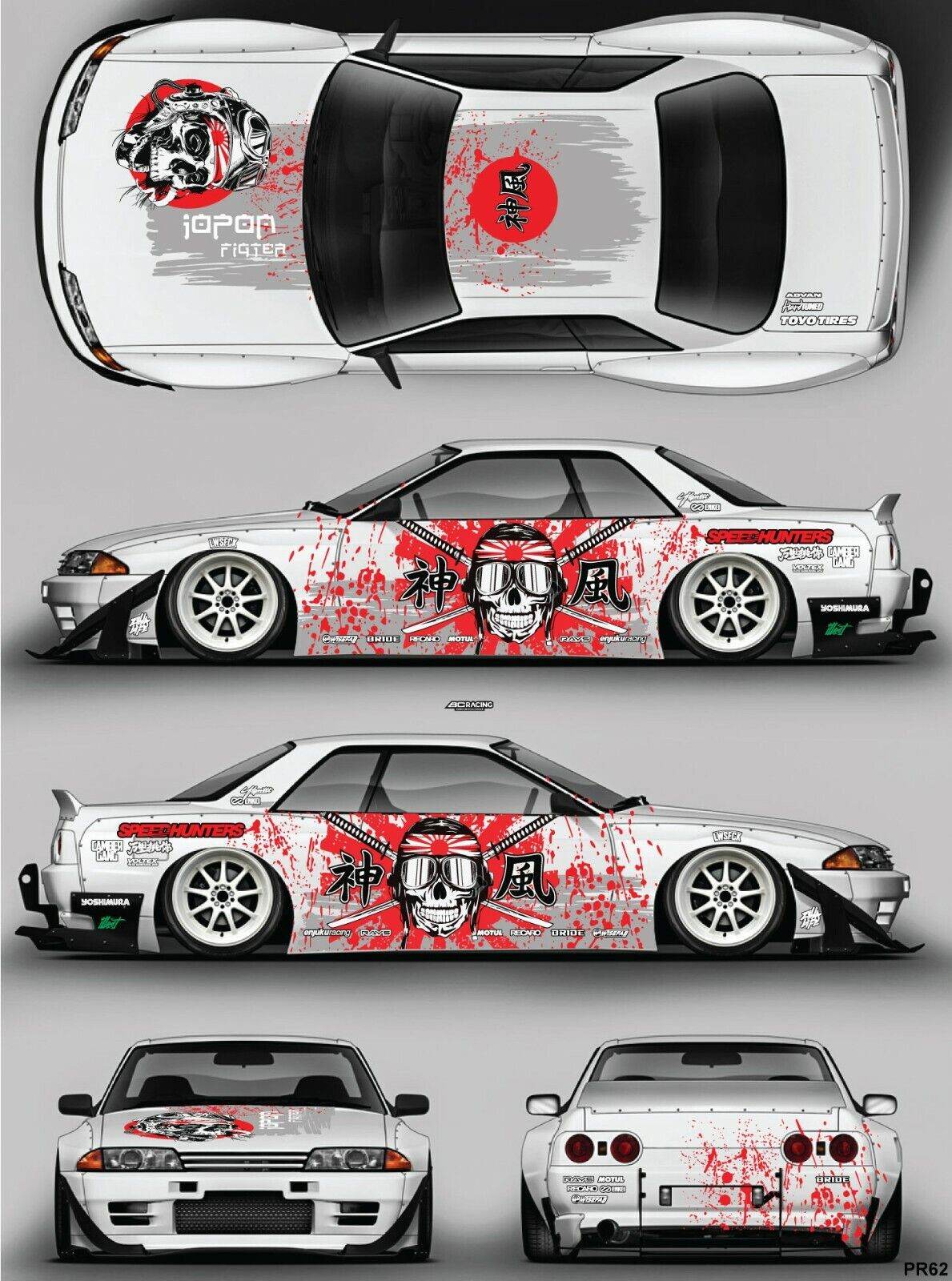 SticklabelRC 1:10 RC Car Body Shell Livery, Decal Sticker Graphics Set - 60+ Designs