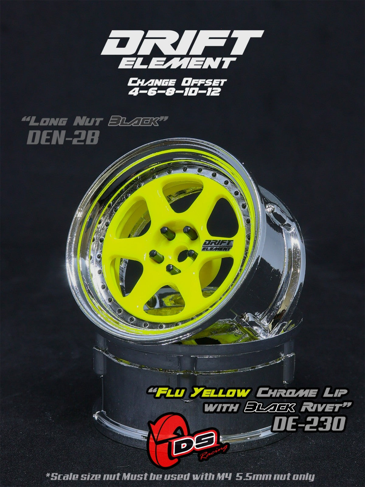 RC drift wheels DS Racing DE-230 adjustable offset rims