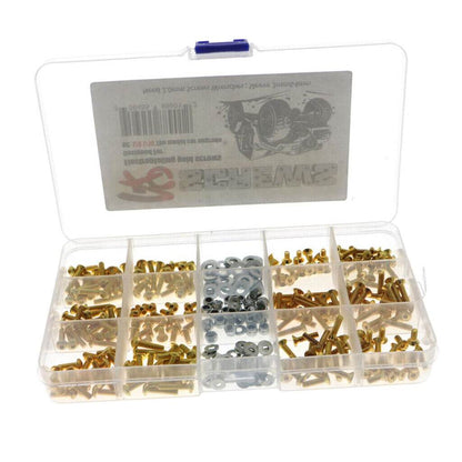 330-piece gold-plated M3 metric screw kit for RC car builds