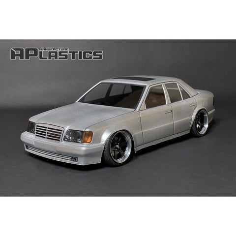 1:10 RC Mercedes W124 E500 Body Shell, Clear Unpainted, 195mm, Aplastics - UK