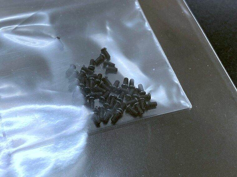 Tetsujin Body Fender Screw Set, 50pcs M1.4x3mm in black, TT-7494, for precision RC assembly