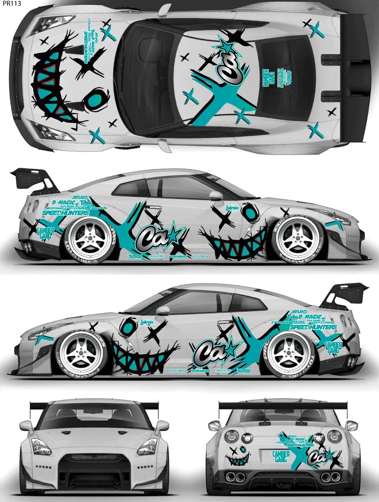 SticklabelRC 1:10 RC Car Body Shell Livery, Decal Sticker Graphics Set - 60+ Designs