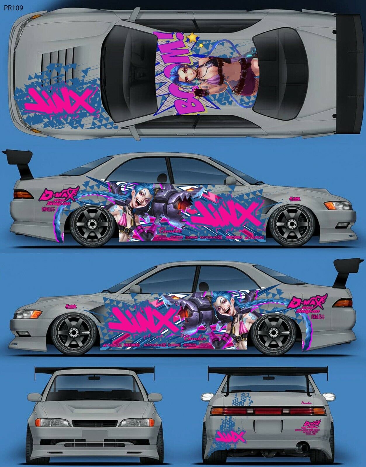 SticklabelRC 1:10 RC Car Body Shell Livery, Decal Sticker Graphics Set - 60+ Designs