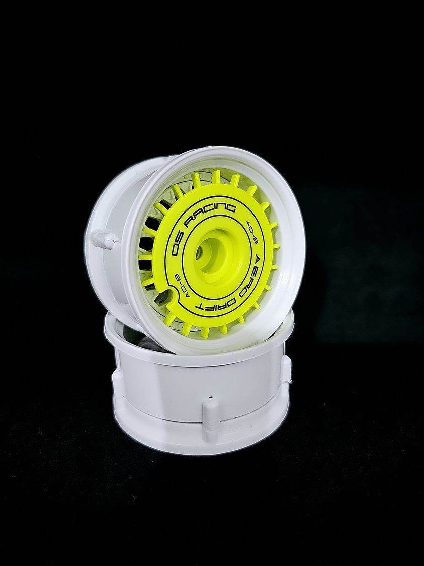 ds racing aero drift wheel inserts green pair for drift elements wheels