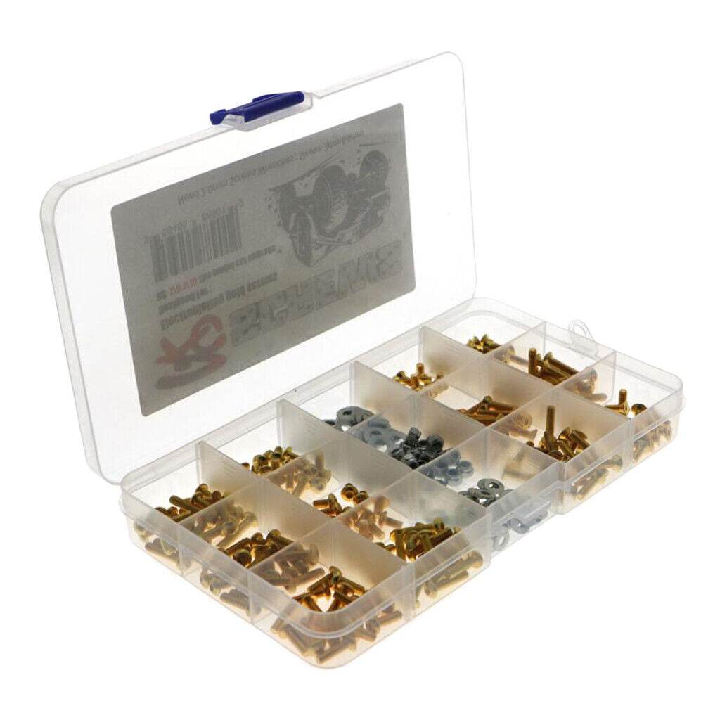 330-piece gold-plated M3 metric screw kit for RC car builds