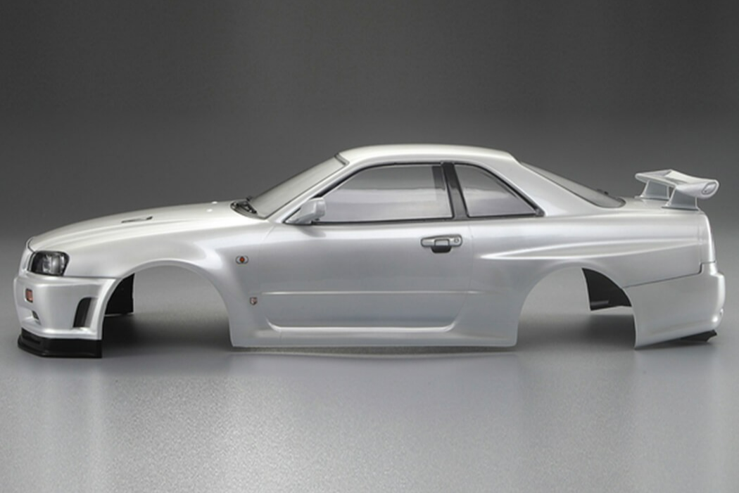 Killerbody Nissan Skyline R34 1/10 RC body shell metallic white KB48644