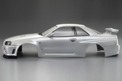 Killerbody Nissan Skyline R34 1/10 RC body shell metallic white KB48644