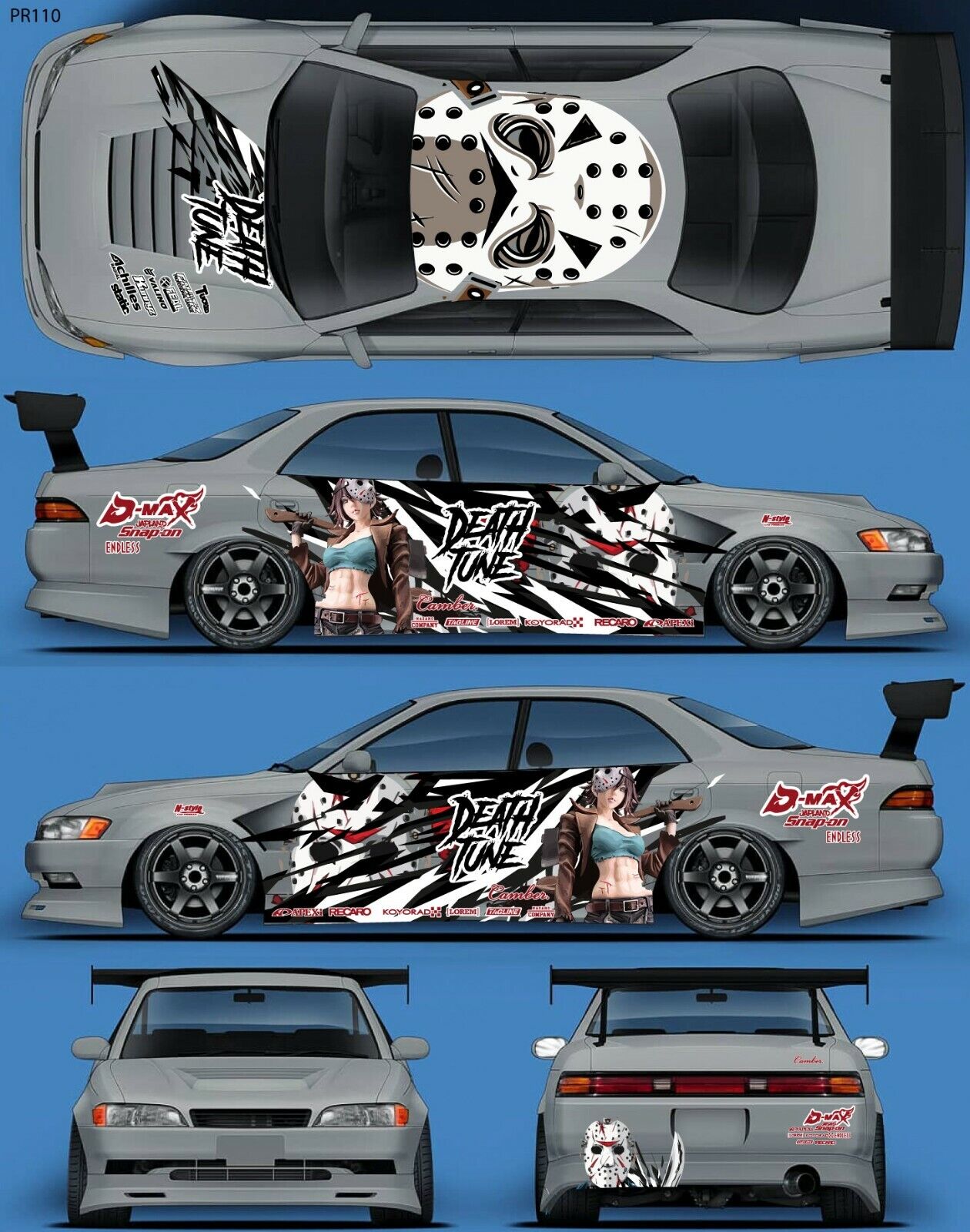 SticklabelRC 1:10 RC Car Body Shell Livery, Decal Sticker Graphics Set - 60+ Designs