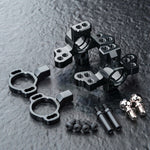 Close-up of MST ATK V2 Aluminium Steering Upright Hub Set #820158 for precise RC control
