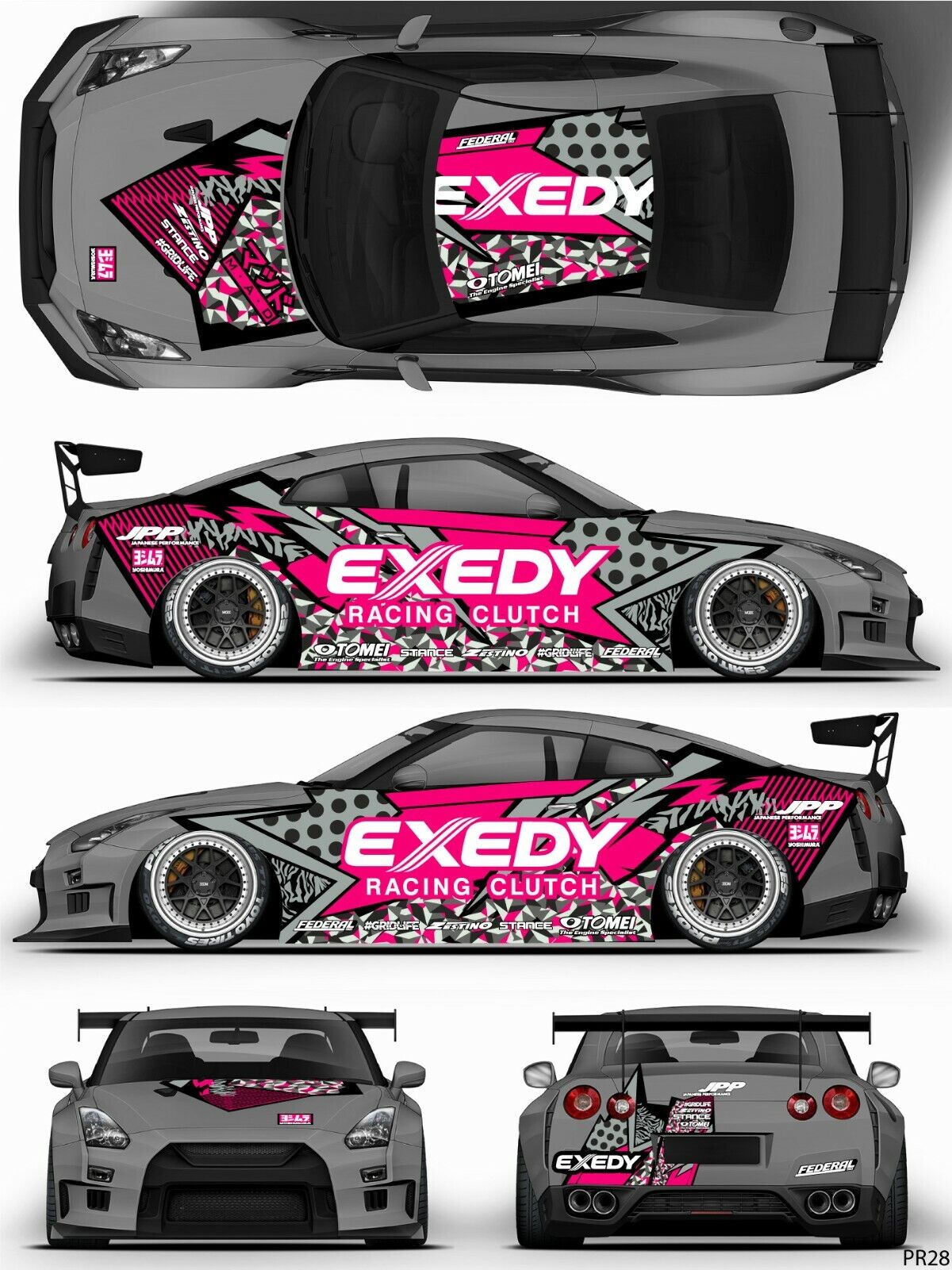 SticklabelRC 1:10 RC Car Body Shell Livery, Decal Sticker Graphics Set - 60+ Designs