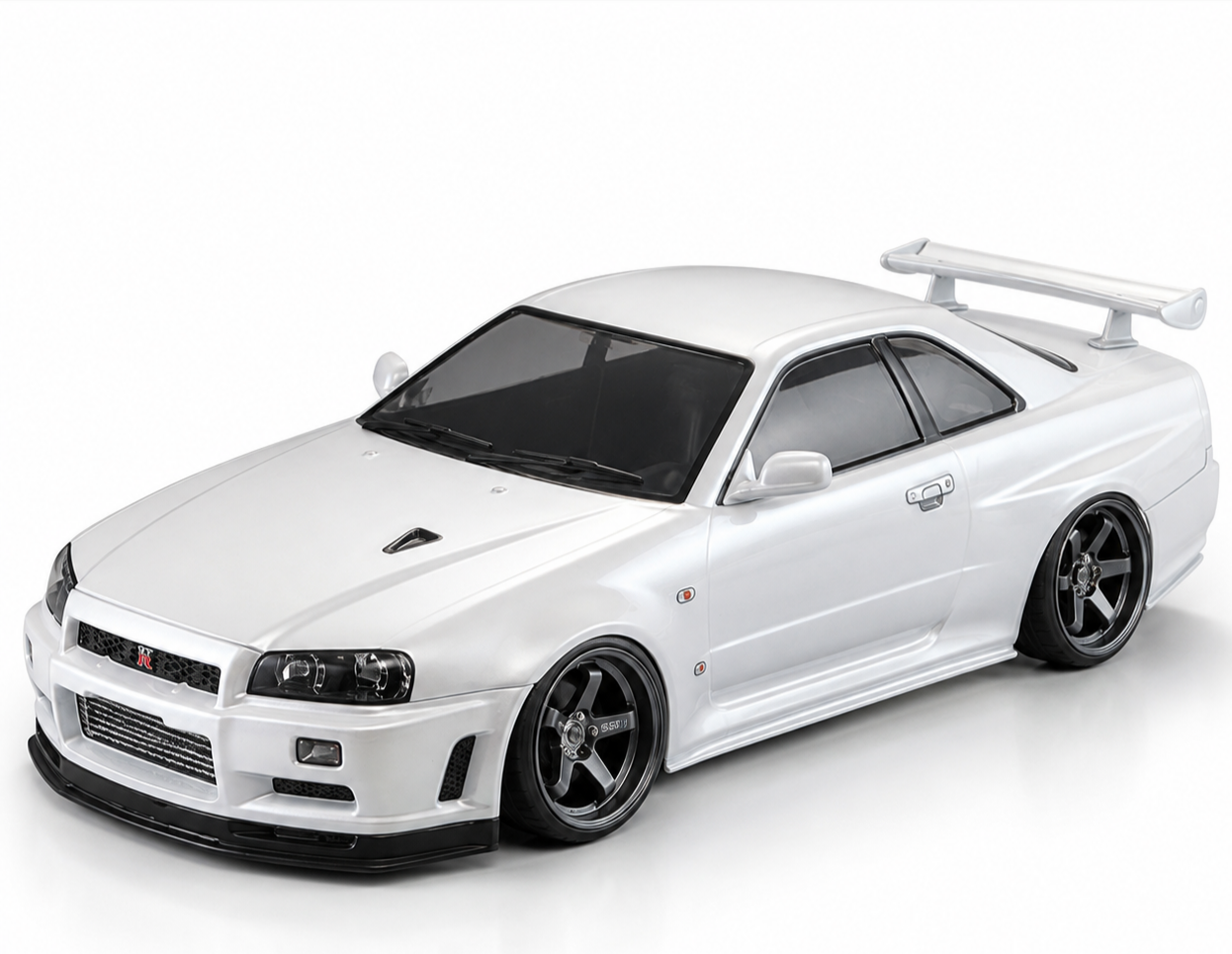 Killerbody Nissan Skyline R34 1/10 RC body shell metallic white KB48644