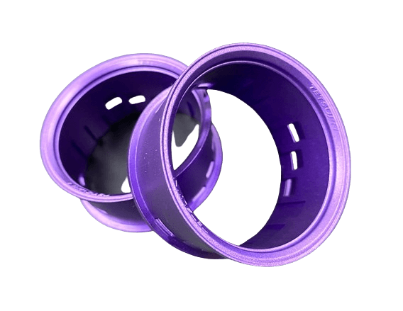 Tetsujin 1/10 scale RC wheel outer rim set, available in various colours, 2-piece configuration - purple