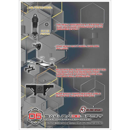 Sakura D6S RWD RC Drift Car - 3Racing 1/10 (Assembly Kit )