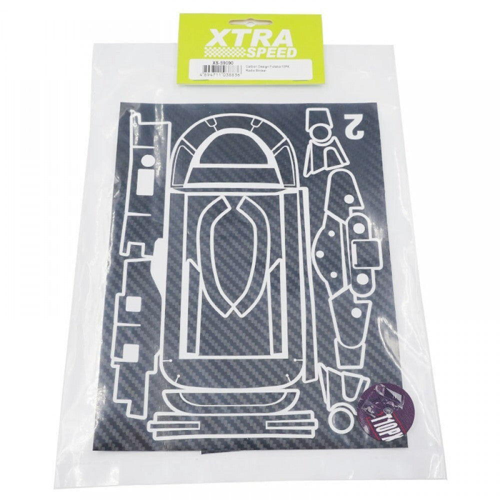 Futaba 10PX transmitter decal sticker set carbon design