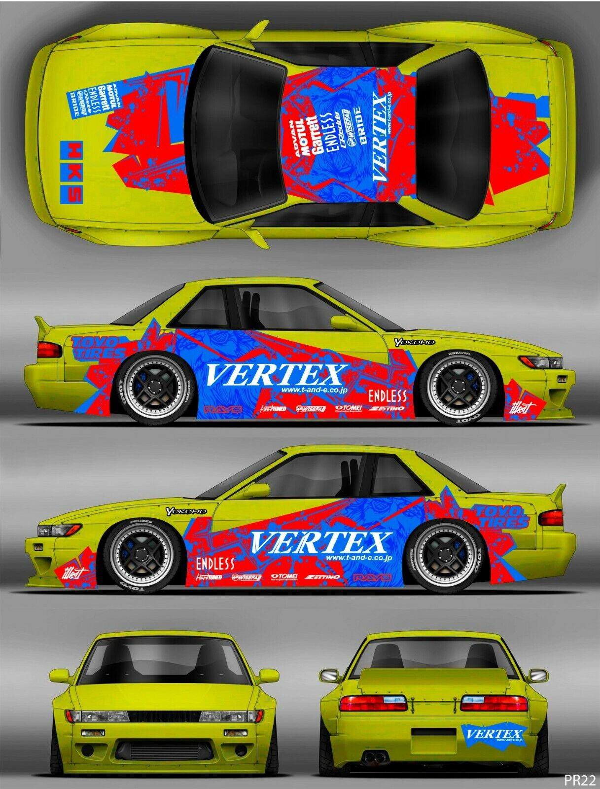 SticklabelRC 1:10 RC Car Body Shell Livery, Decal Sticker Graphics Set - 60+ Designs