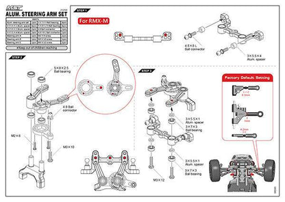 MST RMX Steering Rack Wiper Arm Set 210700 - Aluminium