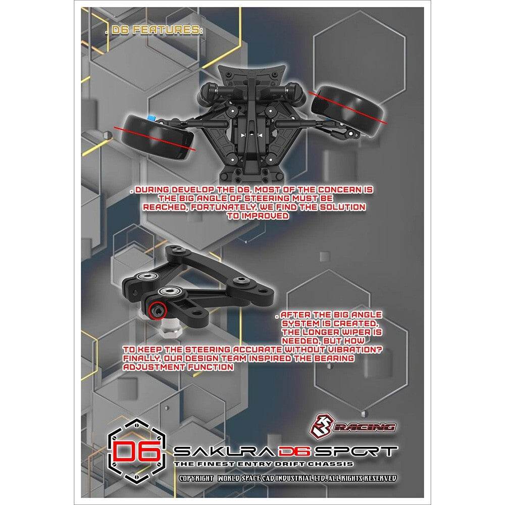 Sakura D6S RWD RC Drift Car - 3Racing 1/10 (Assembly Kit )