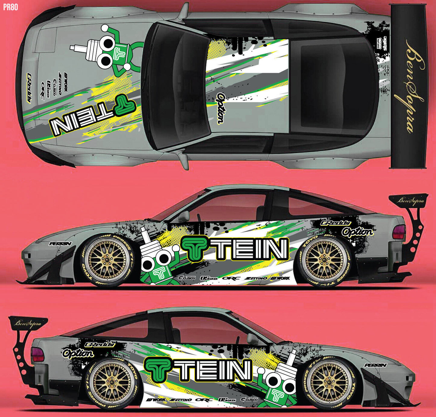 RC Car Livery Sticker Set - 1/10 Drift Body Decals (60 Designs)