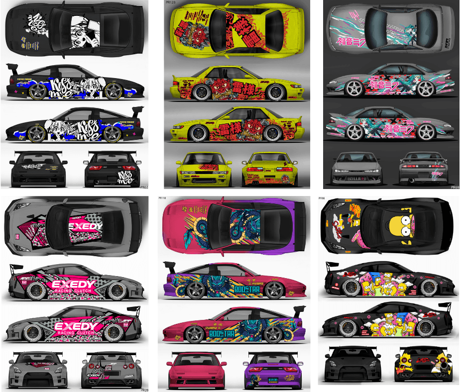 SticklabelRC 1:10 RC Car Body Shell Livery, Decal Sticker Graphics Set - 60+ Designs