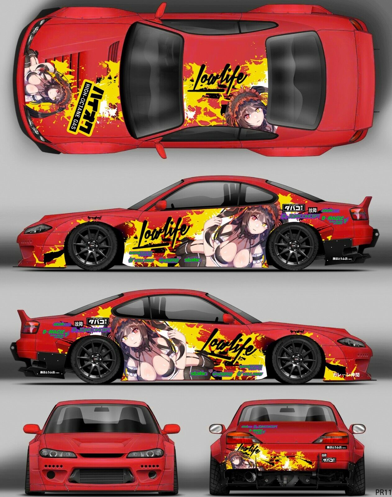 SticklabelRC 1:10 RC Car Body Shell Livery, Decal Sticker Graphics Set - 60+ Designs