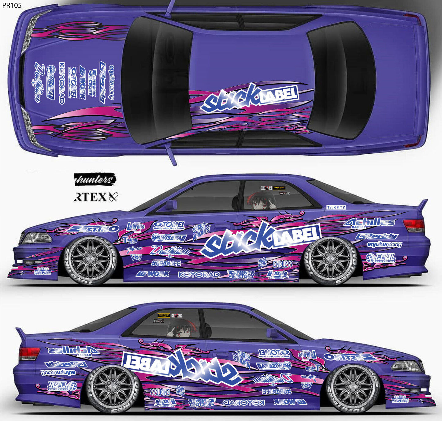 RC Car Livery Sticker Set - 1/10 Drift Body Decals (60 Designs)