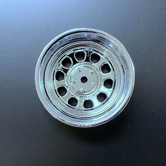 Close-up of Tetsujin 'Sunflower' Super Rim Wheels, adjustable offset for RC drift cars TT-8370