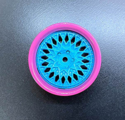 Tetsujin 1/10 Gran Seeker Style Wheel Set with adjustable offsets (5mm, 8mm, 11mm) for RC drift cars 