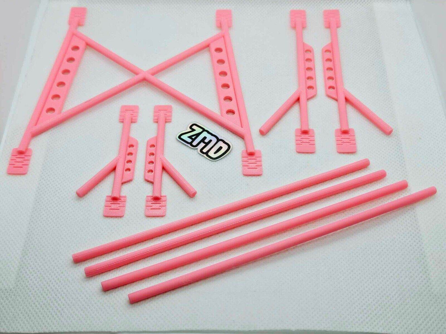 Universal 1:10 Scale RC BodyShell Roll Cage for enhancing drift, touring, and rally cars pink