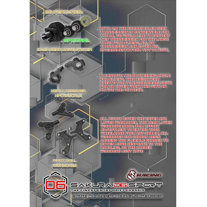 Sakura D6S RWD RC Drift Car - 3Racing 1/10 (Assembly Kit )