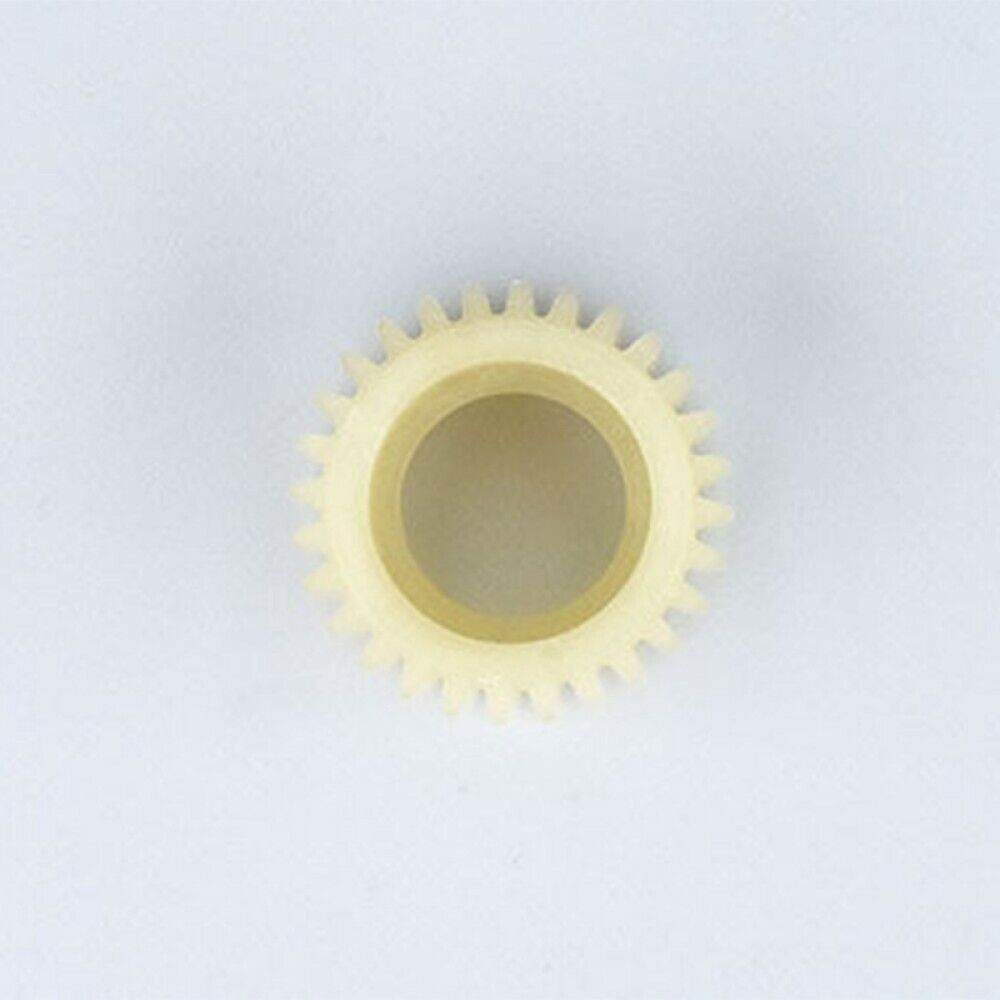 Close-up of 28-tooth POM idler showing fine tooth profile and 5 mm bore